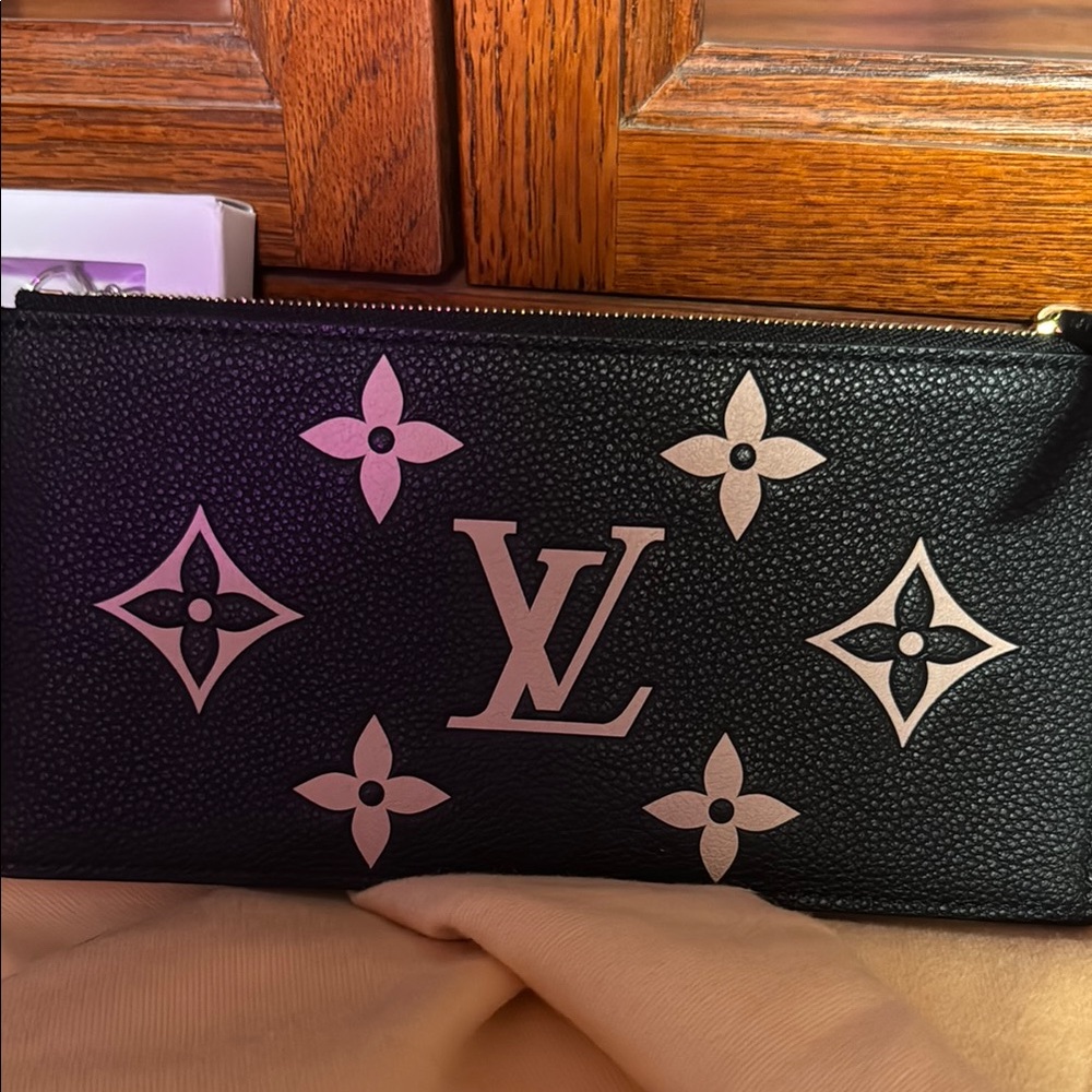Louis Vuitton Black and Gold Monogram Wristlet